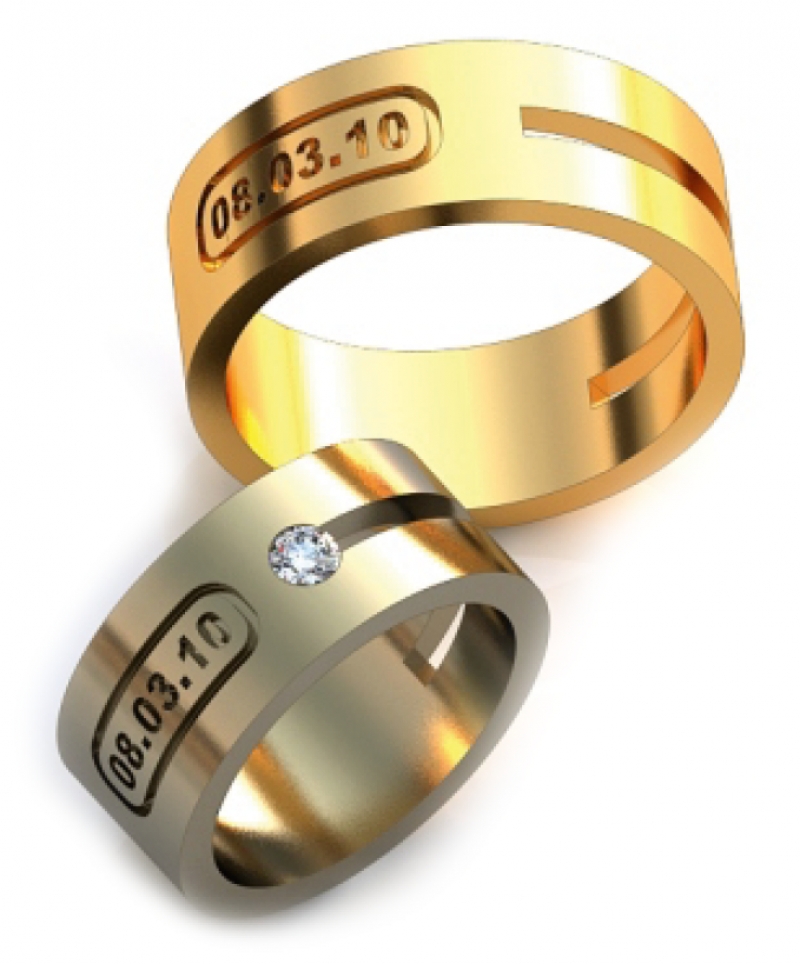 Золотые кольца с гравировкой