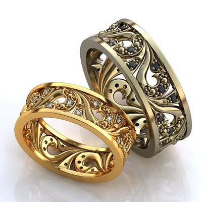 Дизайн обручального кольца с камнями