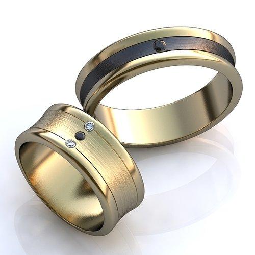 Необычные обручальные кольца из белого золота парные