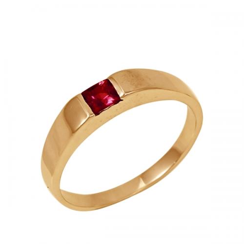 Золотое кольцо с одним рубином